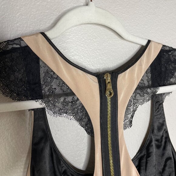 Jay Godfrey Holden Slim Racer Back Dress Size 4 Silk Lace Black Nude - Picture 5 of 8